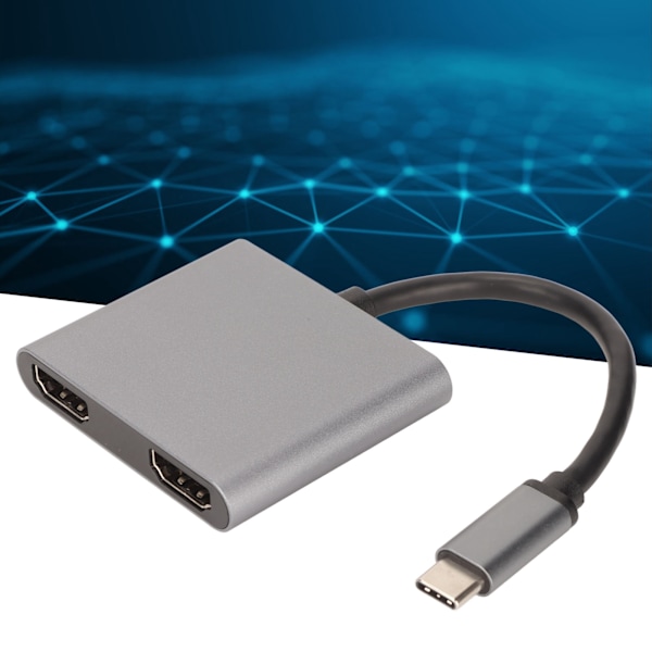 USB C til HD Multimedia Interface Hub understøtter 4K 60HZ USB C til Dobbelt HD Multimedia Interface Adapter