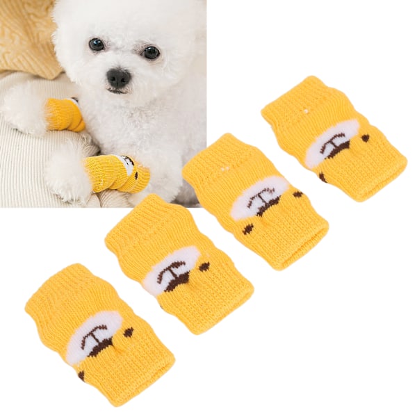 4 st Hundarmbågsskydd Cartoon Bear Mönster Leder Skydd Smuts Resistent Husdjur Hund Armbågsskydd M