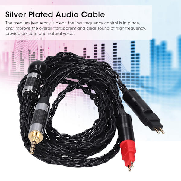 Dobbelt nål 8 kerne afbalanceret OCC sølvbelagt lydkabel til Sennheiser HD600 HD580 2,5 mm afbalanceret
