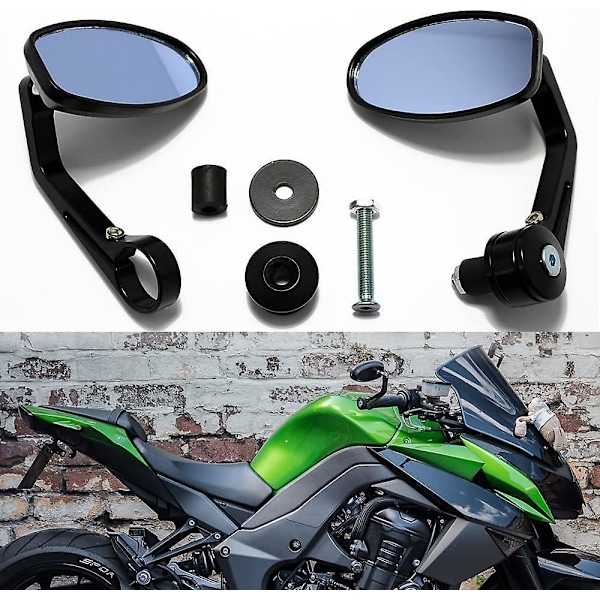 Sorte 7/8\"\"22mm Runde Motorcykel Spejle Bar End Styr Spejle Til Scooter Street Bike Cb1000r