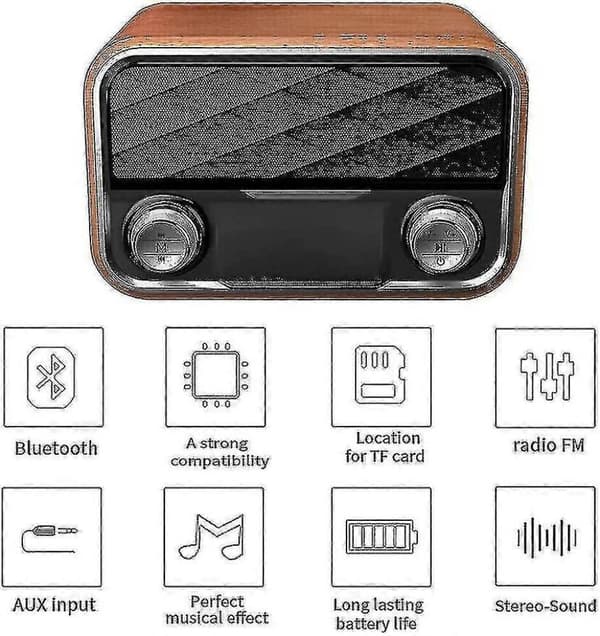 High-end bærbar Bluetooth-højttaler retro radio