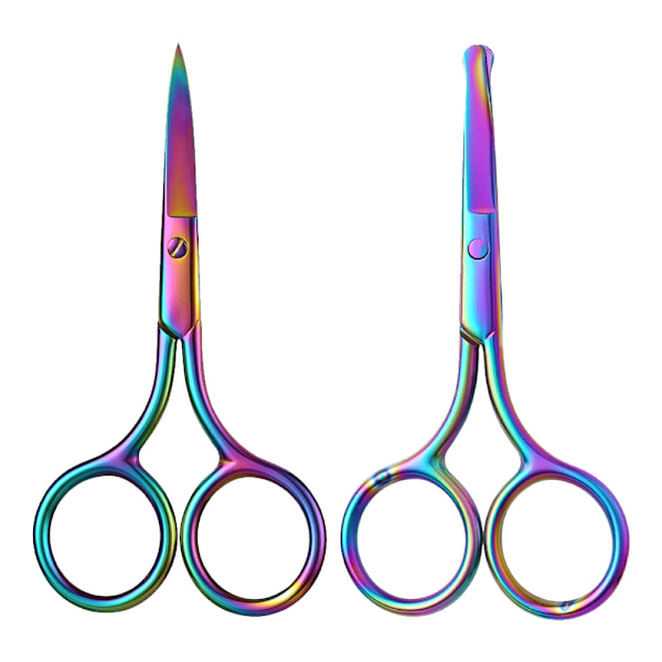 Hårsax, trimning av ögonbryn, näsa, ansiktshår och skäggtrimning (rund/spetsig (2-pack))