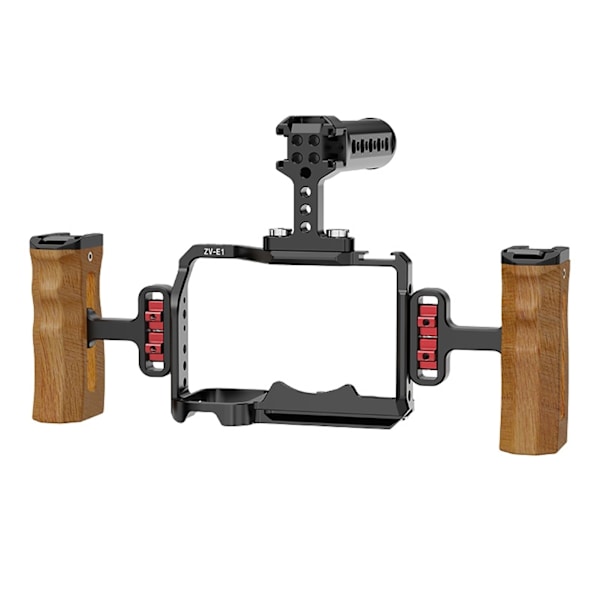 Kamera Full Cage til ZV E1 PU3117B Aluminiumlegering Videooptagelse Kamerarig Stabilisator med 1/4 3/8 Tommer Gevind Huldt Koldskofase til Vlogging