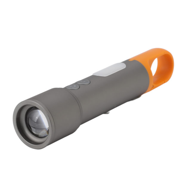 LED-ficklampa med hög ljusstyrka, zoombar, bärbar, COB, uppladdningsbar