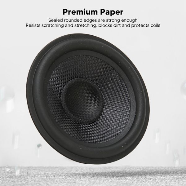 Pappershögtalarkon Drum Paper 1 tum innerdiameter Gummi Surround Subwoofer Koner Drum Paper för 4 tum högtalare