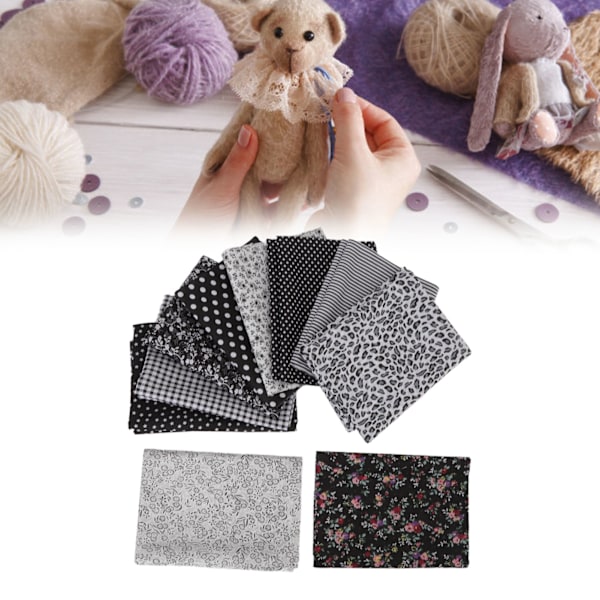 DIY Quiltning Sömnad för Heminredning, Hantverksmaterial, Förklippta Quiltkvadrater, Lappverkstygspaket, Bomullstygsbitar (10 Färgblandningar)