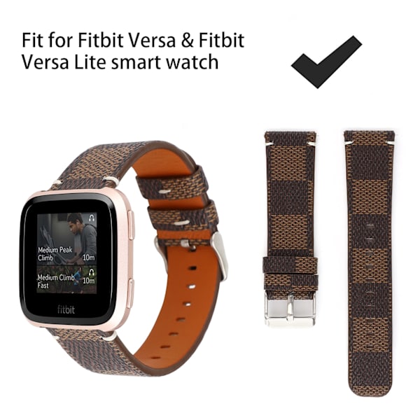 Kompatibel med Fitbit Versa-reimer, lærreim-erstatning Wr