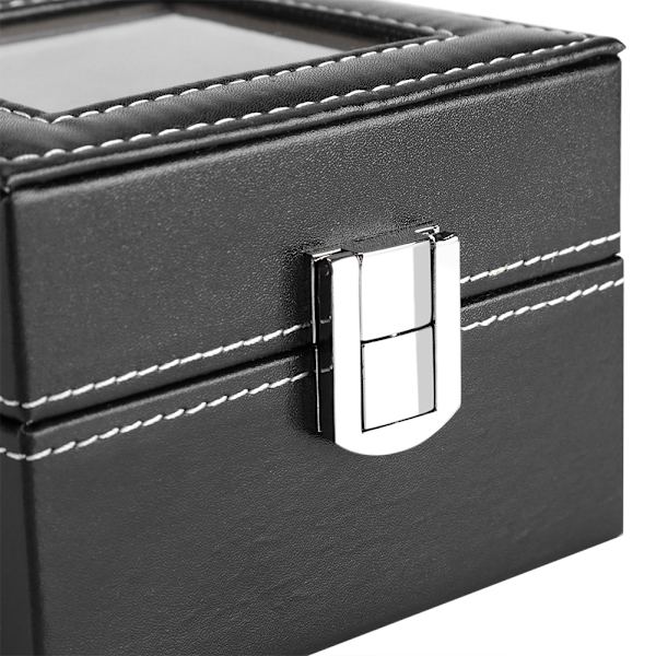 2 Fack Watch Förvaringsdisplay Case Box Armbandsur Lyx Smyckesorganisatör Kvinna Man Present