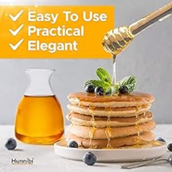 Handgjord Honungsburk, Glashonungsburk med Överlägsen Dosering och Elegant Honungsförvaring, Perfekt Omtänksam Gåva för Alla Tillfällen (414 ml)
