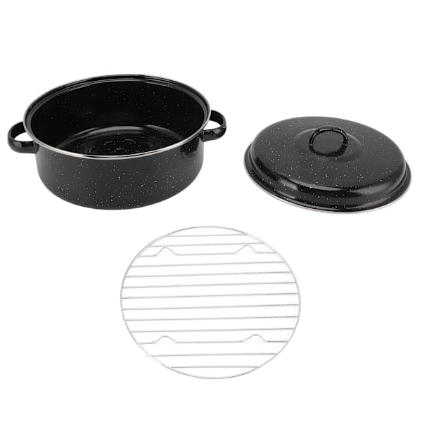 Stegepande Sort Spættet Finish Husholdning Non Stick BBQ Gryde Stegepande Med Låg til Ristede Sød Kartofler Kastanjer