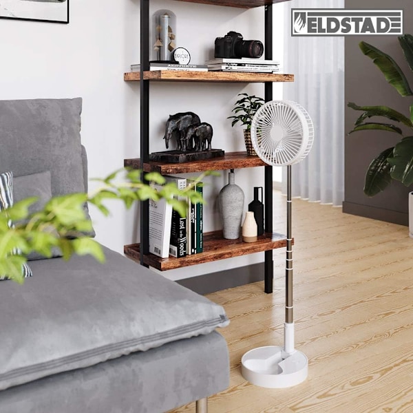 Justerbar Höjd Hopfällbar Fläkt, Portabel Trådlös Kylkompis för Hemmakontor, 3D Luftcirkulation, 4 Hastigheter, Säker Design, 15 Meter Vind