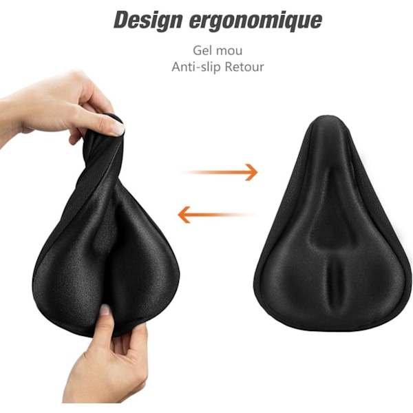 Ergonomiskt 3D Gel Cykelsadelöverdrag, Universell Passform För De Flesta Cyklar, Extra Mjuk Memory Foam Vaddering Med Andningsbart Lycra Tyg Och Halkskydd