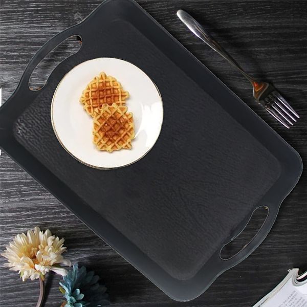 Middagstaller, plastikbakke, rektangulær, kommerciel restaurant serveringstallerken