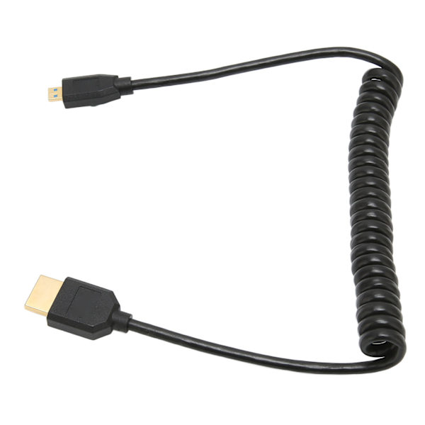 HD Multimedia Interface-kabel med fjäderåterdragning, A-hane till D-hane, 8K 60Hz, Micro HD Multimedia Interface-kabel