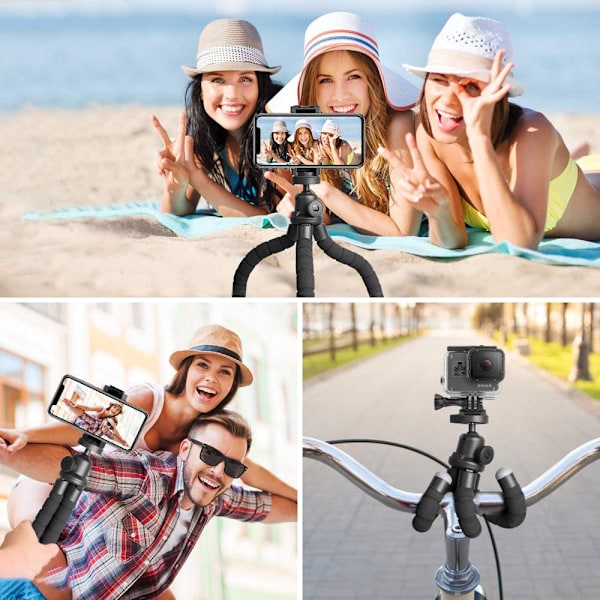 Allt-i-ett Stativlösning För Dina Mobila Fotograferingsbehov, Portabelt Och Flexibelt Stativ Med Inbyggd Bluetooth-fjärrkontroll, Säkerställer Enkelhet