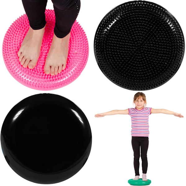 Sensorisk Wiggle Sittkudde för Barn, Giftfritt Kraftigt Material Träningsbalans Stabilitetsdisk, Portabel för Hemmakontor Gym, Inkluderar Massagepiggar