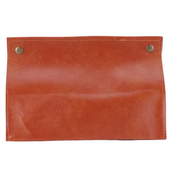 PU Läder Originalitet Servettlåda Skrivbord Servett Organizer för Sovrum Vardagsrum Orange