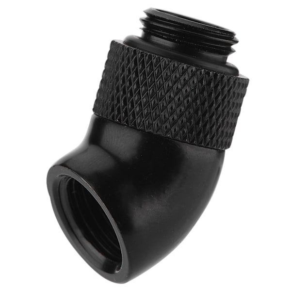 G1/4" Thread 45 Degree Bend Angle Rotary Fitting Adapter for CPU Water Cooling Black