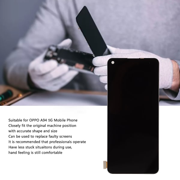 Telefon skärm montering LCD display pekskärm ersättning för OPPO A94 5G mobiltelefon