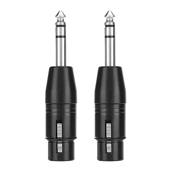 2 st zinklegering 6,35 mm till XLR hane hona plugg stereo plugg ljudkontakt högtalaradapter