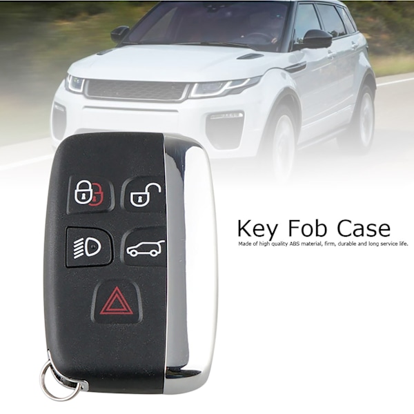 5-knappars svart smart bilfjärrkontroll nyckel fob fodral skal passar för Jaguar för Land Rover