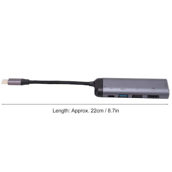6 i 1 USB C Hub VGA USB3.1 USB2.0 TYPE C2.0 PD100 Type C Dockingstation til bærbar computer