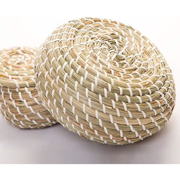 Mindful Basket Crafting Kit, Teknik för att linda tallbarrsnålar för avkoppling och kreativt tidsfördriv, Set med 3 handgjorda sjögräskorgar