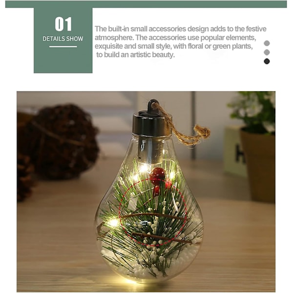 Globe Hängande Lampor, Simuleringsglödlampa Med Juteband & Kottar, Designade För Festliga Bröllopshängande Dekorationer (6st)