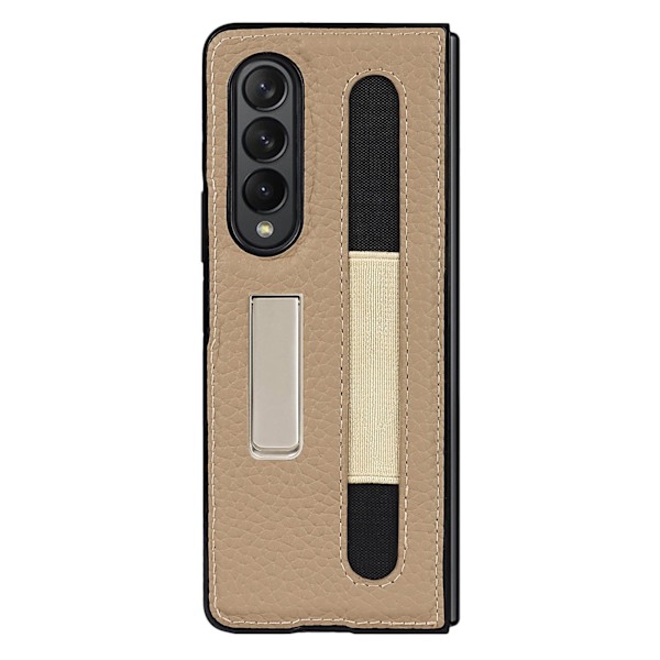 Fodral för Galaxy Z Fold 3 5G med pennhållare halkfri stöttålig lädertelefonfodral