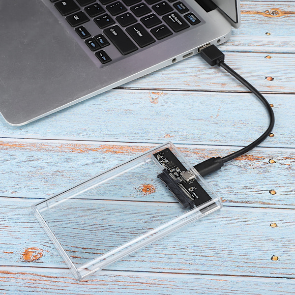 Transparent 2,5 tums SATA HDD SDD Box Case Typ C Mobil Hårddisk Extern Kapsling UASP