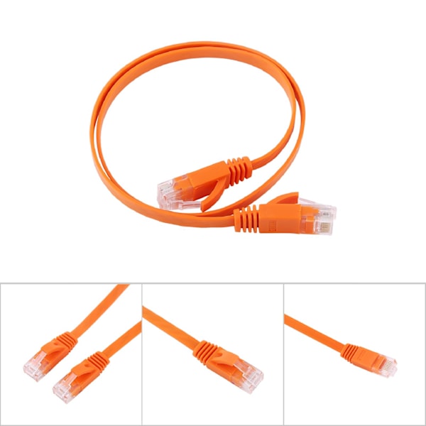 RJ45 CAT6 Ethernet Nätverk Platt LAN-kabel UTP Patch Router-kablar 1000M Orange 0,5 meter