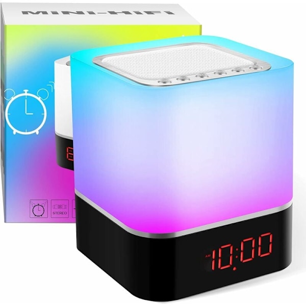 Kreativ Bluetooth-högtalare, Touch Sensor LED-lampa för inom- och utomhusbruk, Bärbar väckarklocka med dimbart flerfärgat ljus, Mjuk lampa