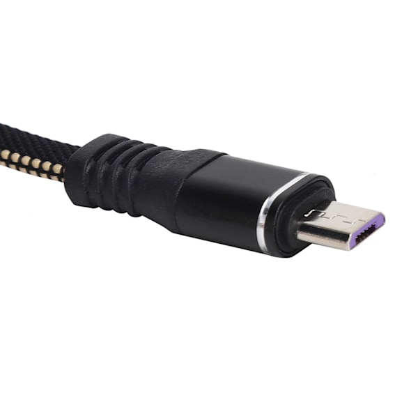 Micro USB-laddningskabel förlängd nylonflätad snabbladdningssladd för Android-mobiltelefonerSvart