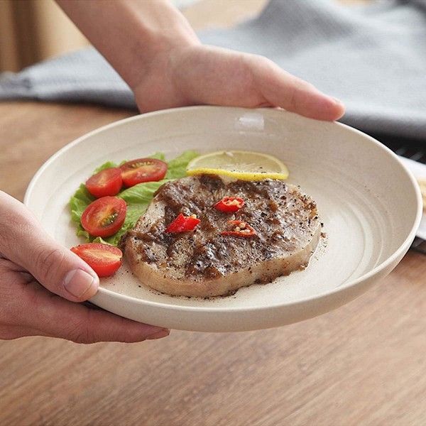 Matservis i vetestrå, okrossbar och lättviktig för camping utomhus, mikrovågsugns- och diskmaskinsäker, temperaturtålig, mångsidig användning för snacks