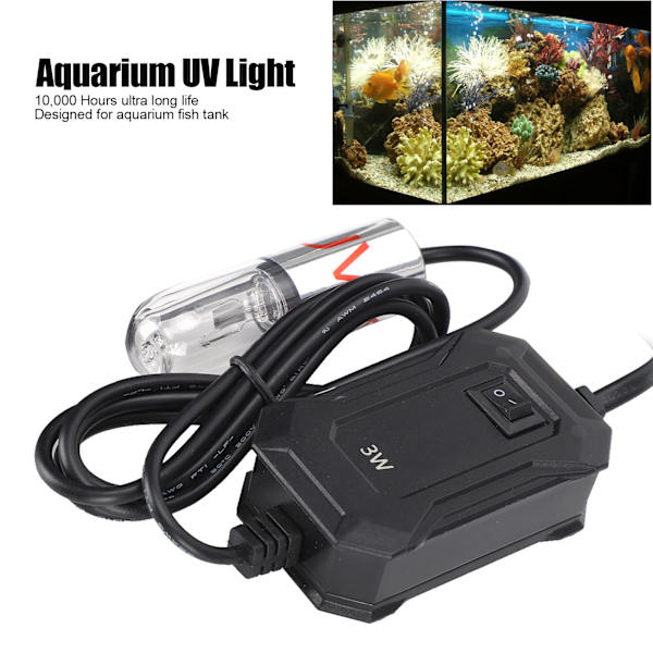 Akvarie UV-lys Ultraviolet Lys Fiskesø Dam Rengøring Lys Lampe 220V
