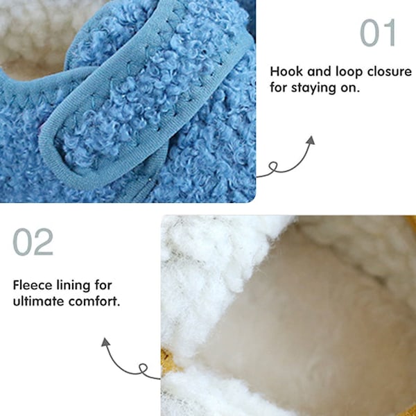 1 par Unisex Barn Toddler Tofflor Strumpor, Konstgjorda Ulltofflor med Halkfri Gummisula (Inre längd 13.5cm) blue 13.5cm