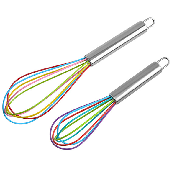 Vispe til madlavning  Silikone Mini Visp 2-pak Farvet Ballon Æggepisker til blanding Piskning Piskning