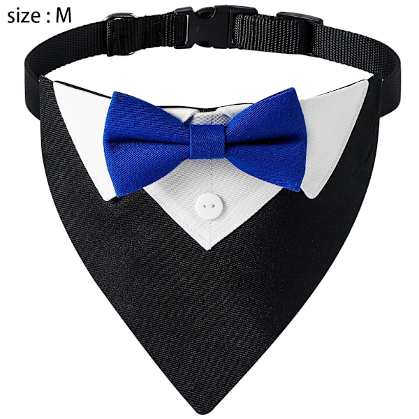 Hundbröllopsbandana Hundhalsband med flugdesigns Justerbart halsband Formellt Tux Hundfluga