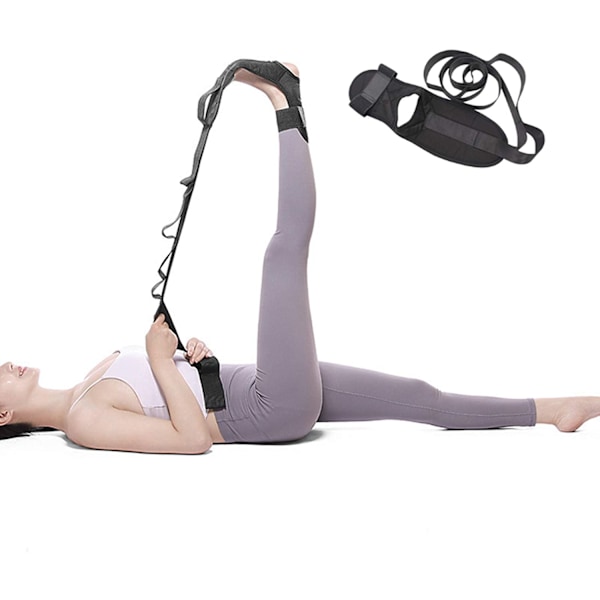 Hamstringsträckare för Ökad Flexibilitet, Smärtlindring vid Plantar Fasciit, Justerbara Remmar för Personlig Stretching