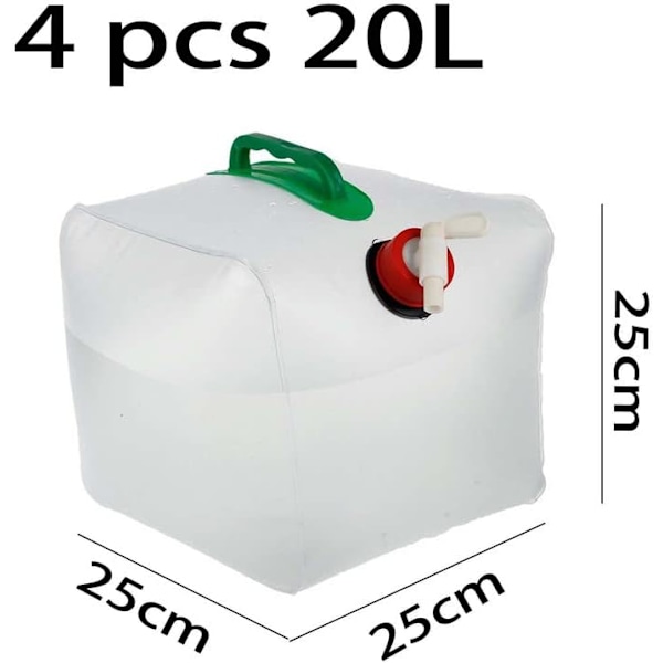 Vattenförsörjning för camping, hopfällbar vattenbehållare för resor, integrerad design med lättöppnad kran, justerbart vattenflöde, silikonplugg