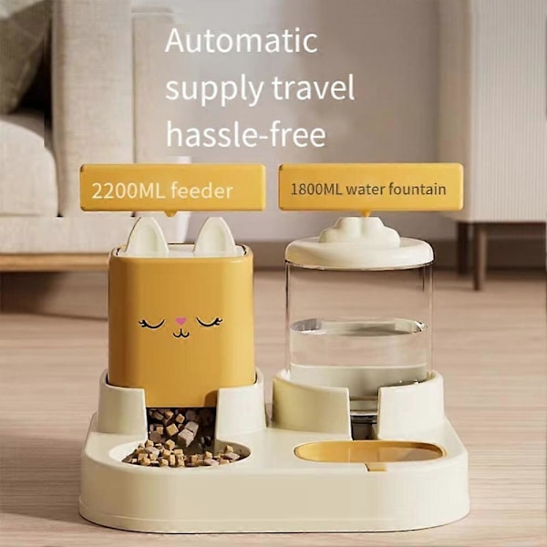 Automatisk foderautomat kompatibel med katte og hunde Integreret foderautomat til kæledyr