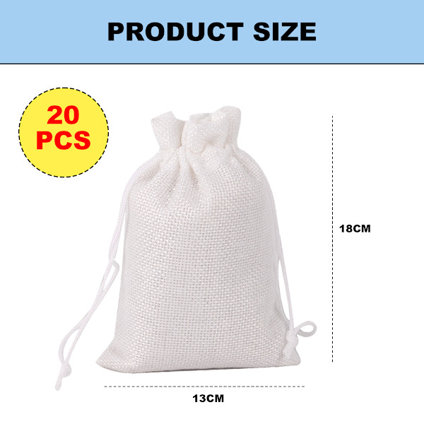 20 st 2,8\"x3,6\"(7x9cm) Snörpåsar Återanvändbar Påse för Fest Bröllop Förvaring Hemtillbehör