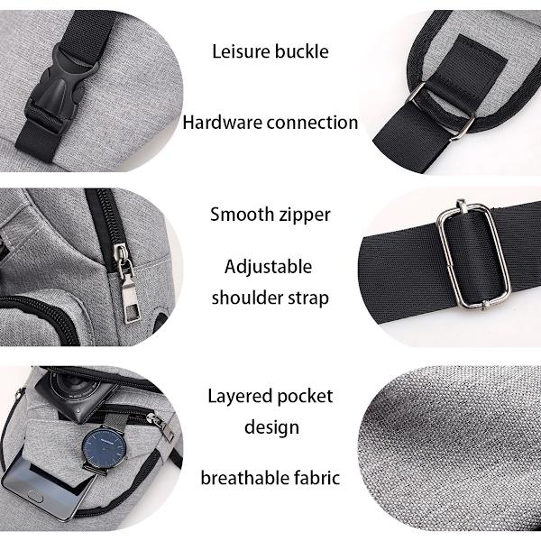 Sling Ryggsäck Multifunktionell Crossbody Väska Sling Väska Dagryggsäck Lätt En Rem Ryggsäck Sling Väska Ryggsäck för Vandring Promenader Cykling Resor
