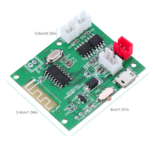 Bluetooth 5.0 2*5W Vahvistinlevy AUX-ääniliitäntä Tehovahvistinlevy 3.7V 5V