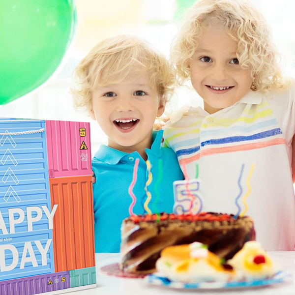 4 stk. Happy container fashion gavepose papirpose Varmt folie papirpose gaveæske gavepose Børns legetøj håndtaske