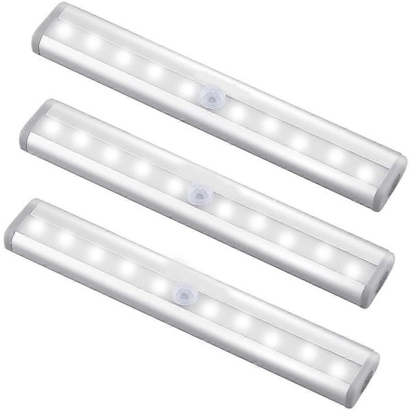 Bevægelsessensorlys indendørs, 10 LED bevægelsessensor skabslys