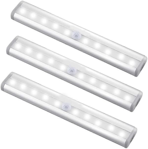 Rörelsesensorlampa inomhus, 10 LED Rörelsesensor Garderobslampor