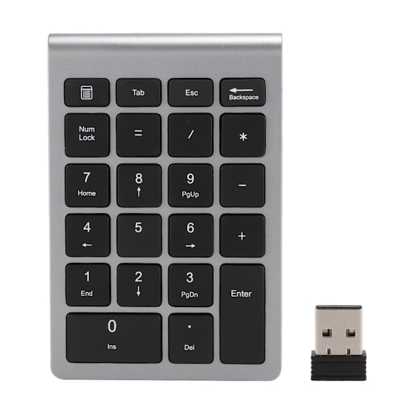 RF304 22-tasters numerisk tastatur USB 2.4G trådløst mini tastatur med mottaker Iron Grey