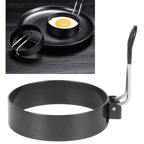 Non-stick Matlagningsringar, Äggringar i Rostfritt Stål för Matlagningsentusiaster, Pannkakstillverkare med Silikonhandtag för Problemfri Matlagning