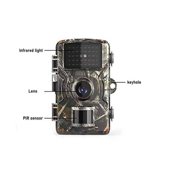 Trail Camera med Ultra-Hög Upplösning, 12MP & 1080P Video, 120° PIR Rörelsedetektering, Inget Glöd Nattseende, Vattentät, Lång Batteritid, Perfekt För